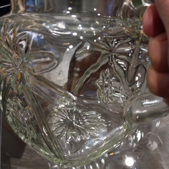 Vintage Anchor Hocking Clear Starburst Pattern Square Pitcher - Picture 15 of 16